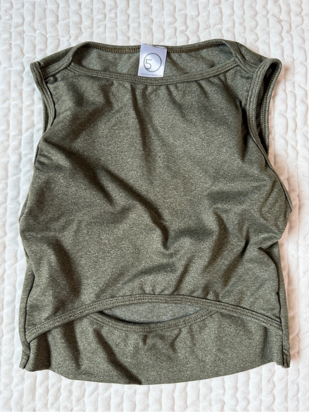Five Dancewear Girls Large Olive Green Dance Top